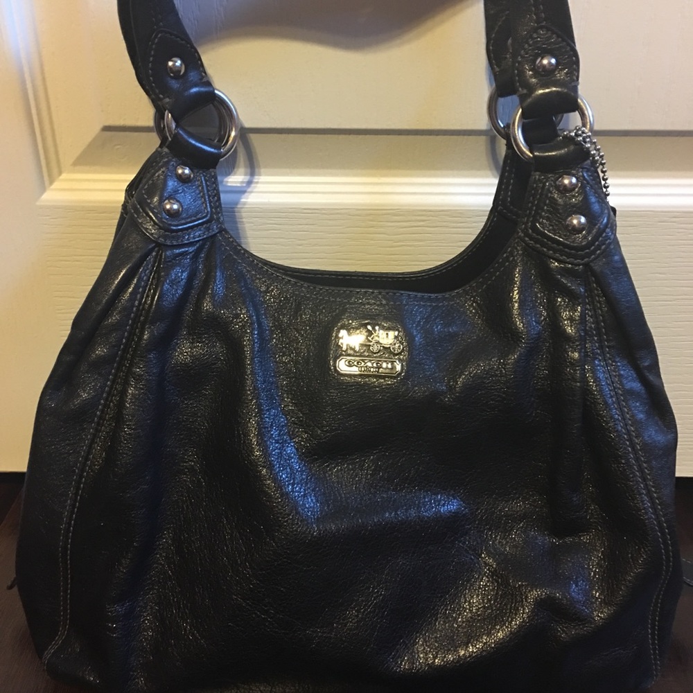 Coach Madison Maggie Black Leather Bag